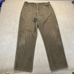 LL Bean Corduroy Pants Men's 35x32 Natural Fit Brown 100% Cotton 5-Pocket
